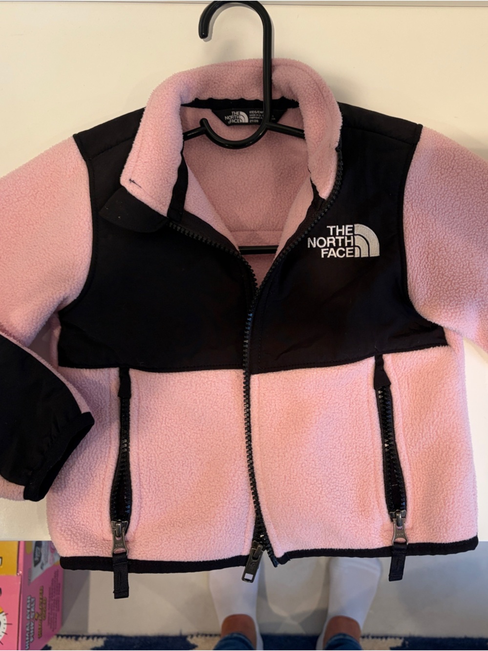 The North Face Pink and Black Kids Fleece Jacket